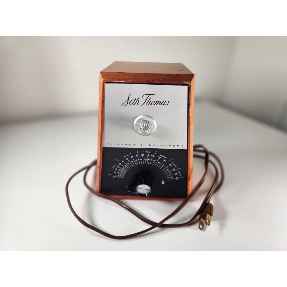 Vintage Seth Thomas Electronic Metronome E962-000 Tube Powered Wood MCM USA